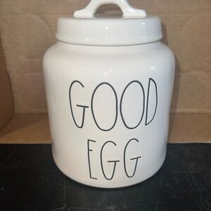 Rae Dunn White 'Good Egg' Ceramic Canister